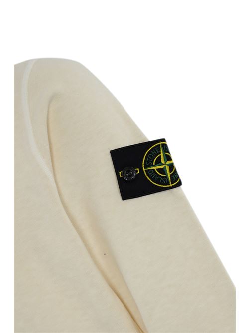 Felpa 6100020 old effect in cotone mafile' Ivory STONE ISLAND | 6100020S0060V0193